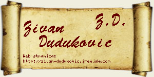 Živan Duduković vizit kartica